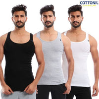 Cottonil set of 6 Derby Under Shirt Sleevless - Multi color