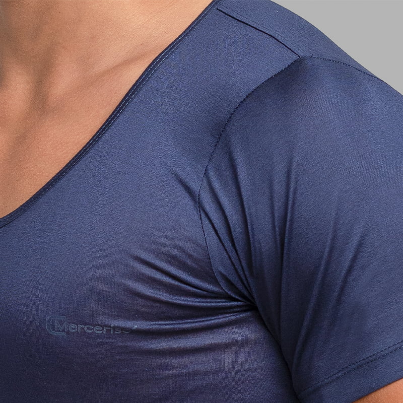 Cottonil set of 3 Mercerise Under Shirt Short Sleeves V Neck - Multicolor
