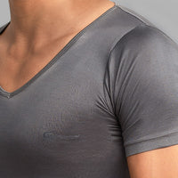 Cottonil set of 3 Mercerise Under Shirt Short Sleeves V Neck - Multicolor