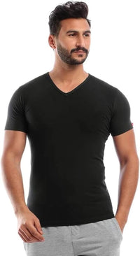 Cottonil set of 3 Stretch Under Shirt Short Sleeves V Neck - Multi color