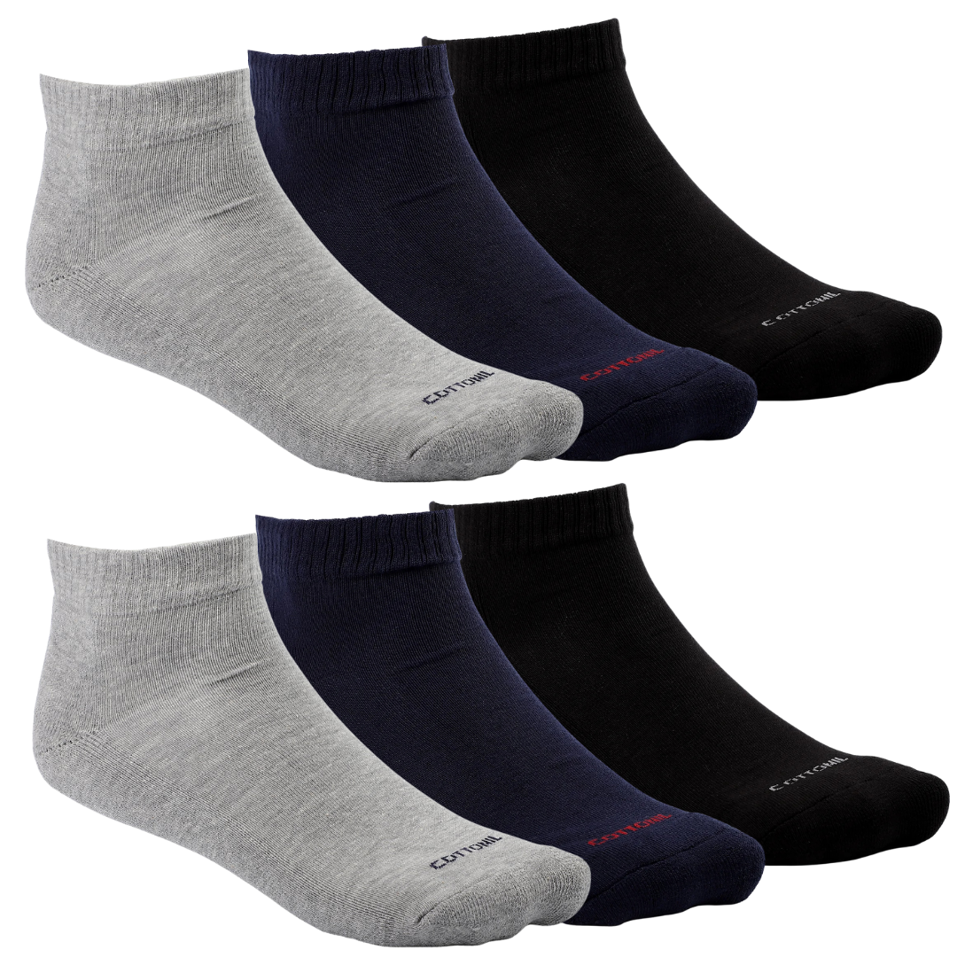 Cottonil set of 6  socket socks - Multi color