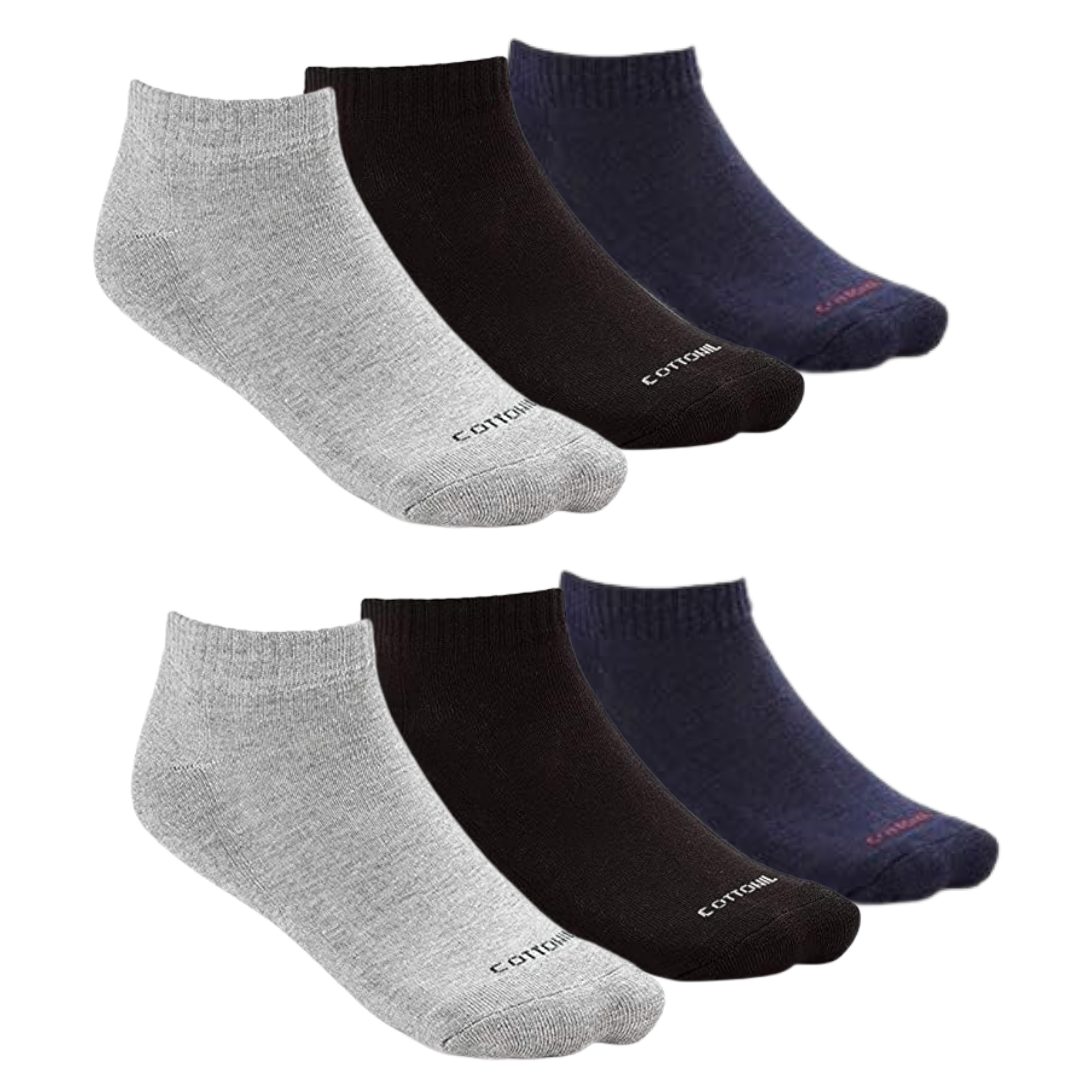 Cottonil set of 6  Half towel Sports socks - Multi color