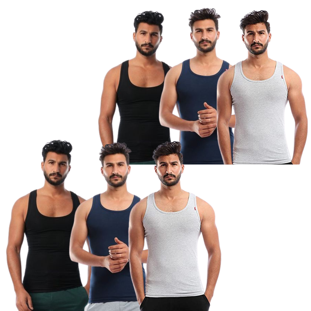 Cottonil set of 6 Stretch Under Shirt Sleevless - Multi color