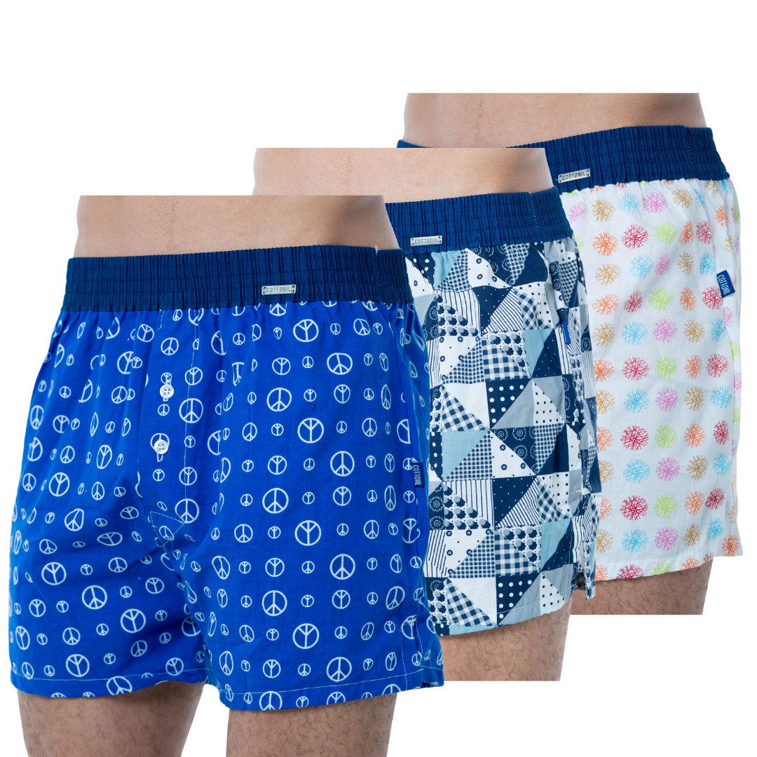 Cottonil set of 3 boxer woven - Multi Color