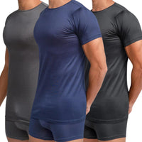 Cottonil set of 3 Mercerise Under Shirt Short Sleeves O Neck - Multi Color