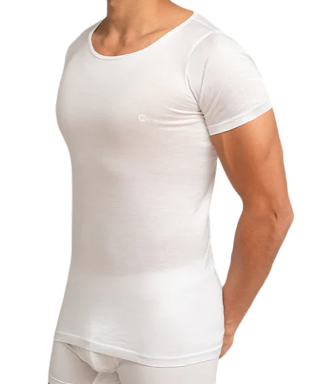 Cottonil set of 3 Mercerise Under Shirt  U  Neck - White