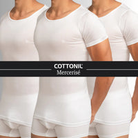 Cottonil set of 3 Mercerise Under Shirt  U  Neck - White