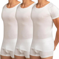Cottonil set of 3 Mercerise Under Shirt  U  Neck - White